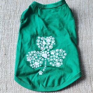 Green Shamrock Dog Shirt, Small